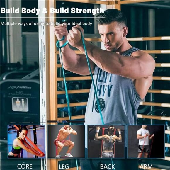 Resistance Bands Set Pull Up Assist Workout Bands for Home Gym Fitness Men Women - Picture 4 of 6
